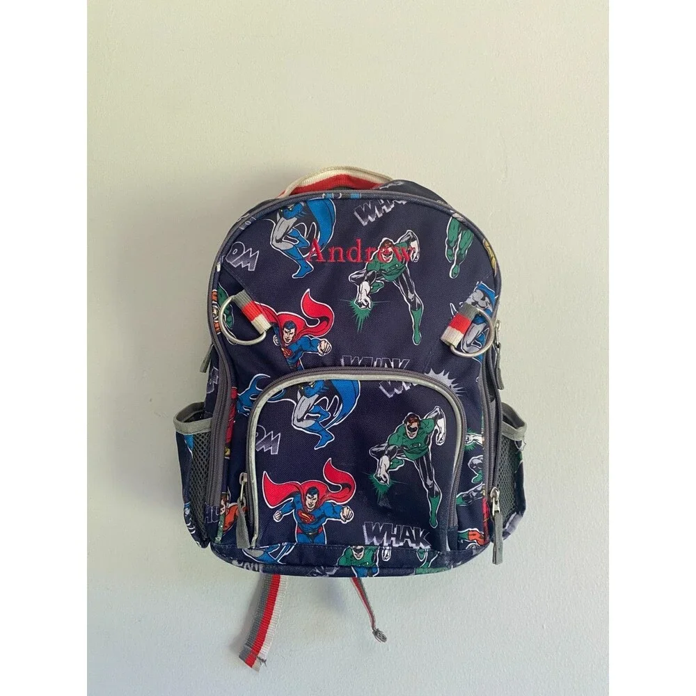 Pottery Barn Kid School backpack Superman Marvel Comic travel sport bag Boy kid